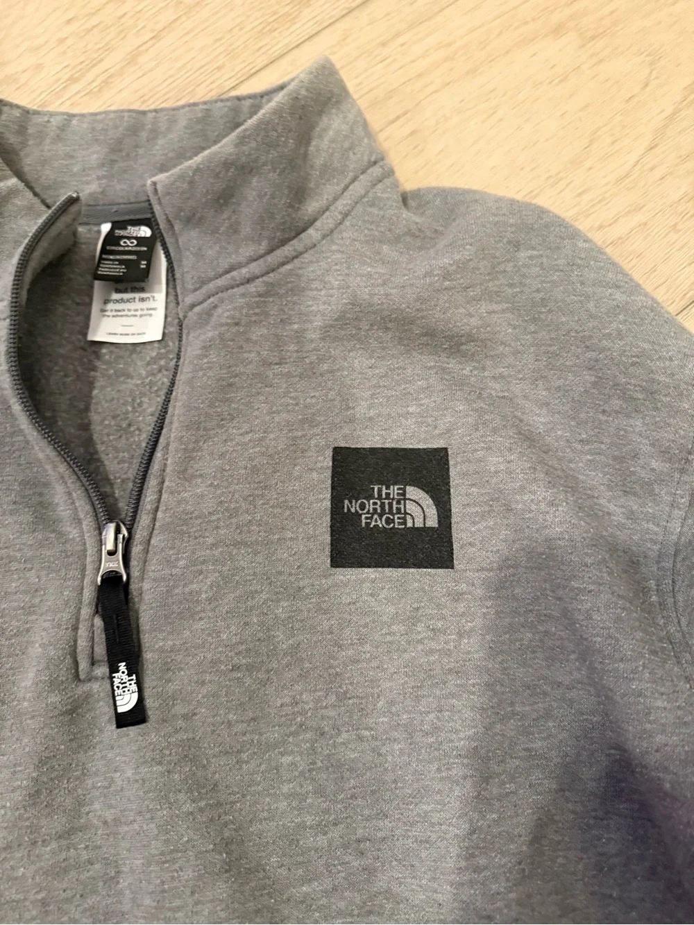 The North Face Grey Zip-Up Fleece Pullover